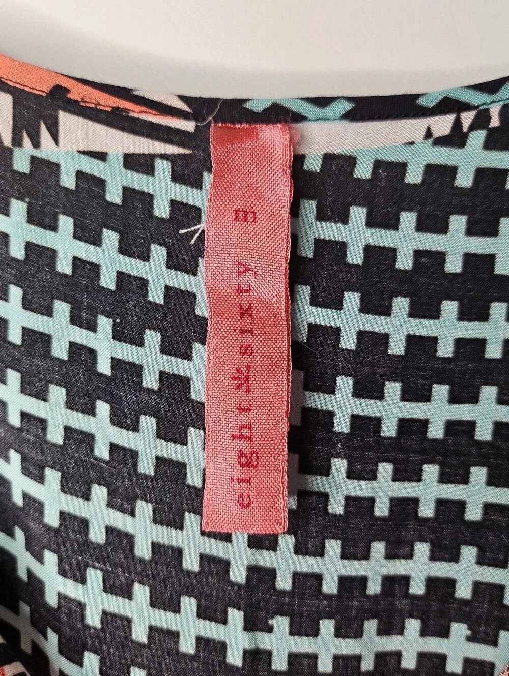 Eight Sixty Multi-Print Midi Dress in Coral, Teal, Cream - Picture 10 of 14